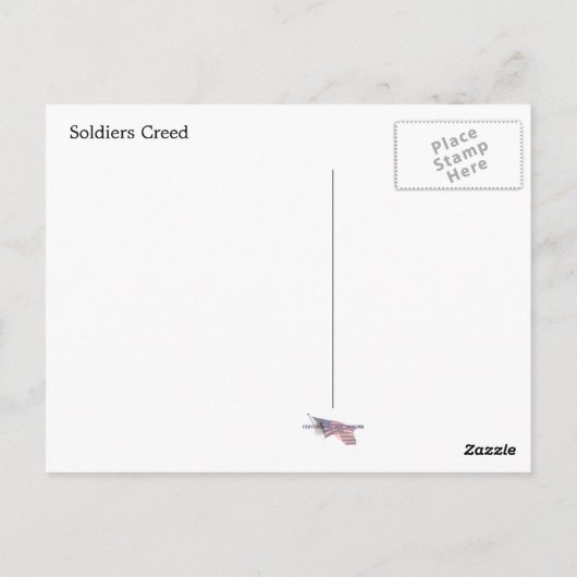 Carte Postale Le credo du soldat (Dos)