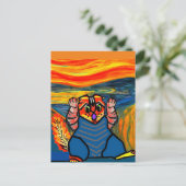Carte Postale Le cri de Munch, Cat Art Parody (Debout devant)