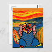 Carte Postale Le cri de Munch, Cat Art Parody (Devant / Derrière)