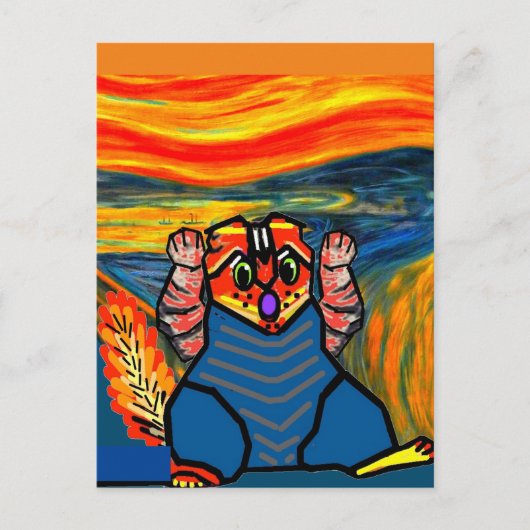 Carte Postale Le cri de Munch, Cat Art Parody (Devant)