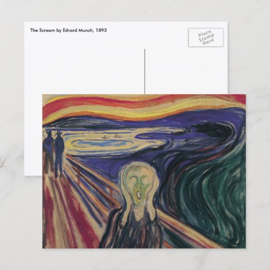 Carte Postale Le Cri d'Edvard Munch, Expressionnisme Vintage (Devant / Derrière)