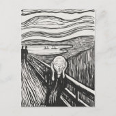 Carte Postale Le cri d'Edvard Munch noir et blanc (Devant)