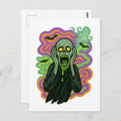 Carte Postale Le cri - Dessin Zombie (Devant / Derrière)