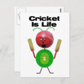 Carte Postale Le cricket est la vie (Devant / Derrière)