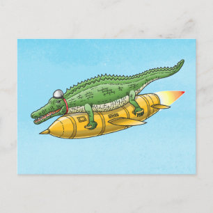 Carte Postale Le Crocodile Fusée