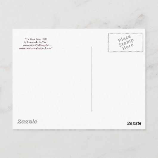 Carte Postale LE CROSSBOW GÉANT, Parchemin antique (Dos)