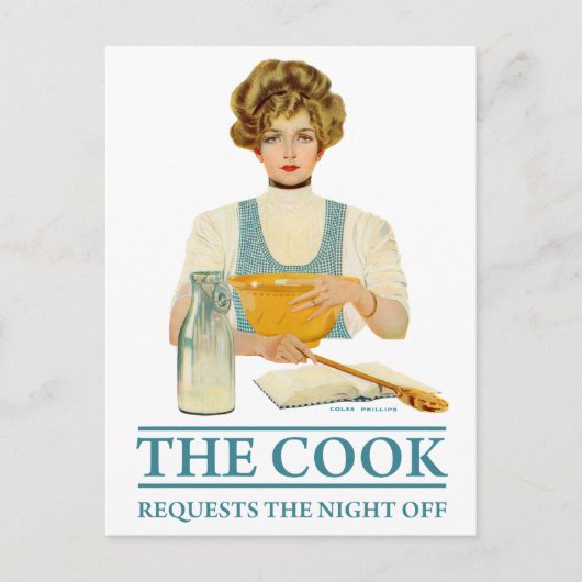 Carte Postale Le cuisinier demande la nuit (Devant)