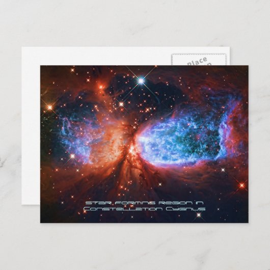 Carte Postale Le Cygne, Naissance étoilée en Constellation Cygnu (Devant / Derrière)