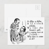 Carte Postale Le défi du Sénat : Dessin politique (Devant / Derrière)