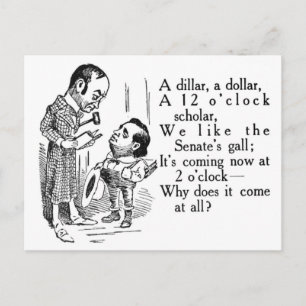 Carte Postale Le défi du Sénat : Dessin politique