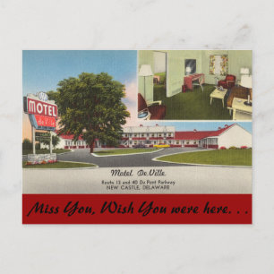 Carte Postale Le Delaware, motel DeVille