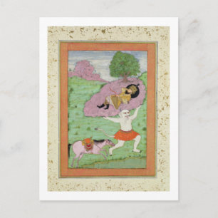 Carte Postale Le démon blanc qui porte le Rustam endormi,