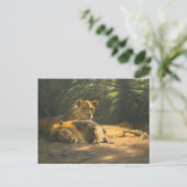 Carte Postale Le Den des Lions par Wilhelm Kuhnert (Debout devant)