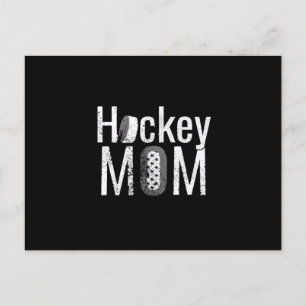 Carte Postale Le design blanc de la maman de hockey