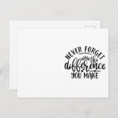 Carte Postale Le Design Enseignant N'Oublie Jamais La Différence (Devant / Derrière)