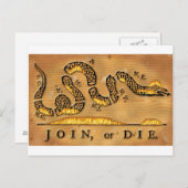 Carte Postale Le dessin de Benjamin Franklin (Devant / Derrière)