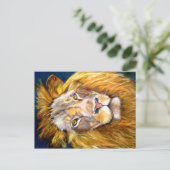 CARTE POSTALE LE DESSIN DE PASTEL DE CHALK LION D'OR (Debout devant)