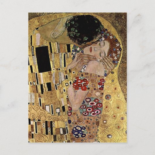 Carte Postale Le détail du baiser de Gustav Klimt (vers 1908) (Devant)
