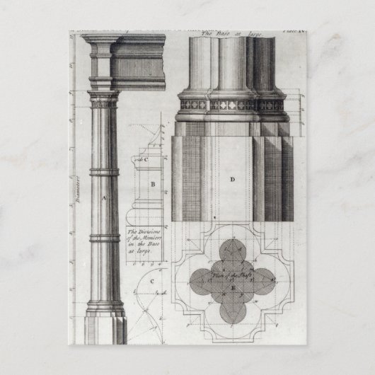 Carte Postale Le deuxième ordre de l'architecture gothique, 1741 (Devant)