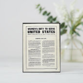 Carte Postale Le devoir des femmes de servir les États-Unis (Debout devant)