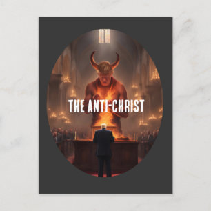 Carte Postale Le diable Trump et la prière anti-Christ