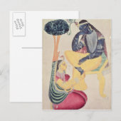 Carte Postale Le Dieu Krishna avec son amour mortel, Radha (Devant / Derrière)