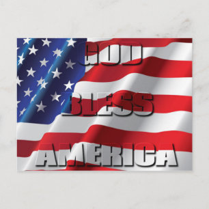 Carte Postale Le Dieu patriotique bénit l'Amérique sur le drapea