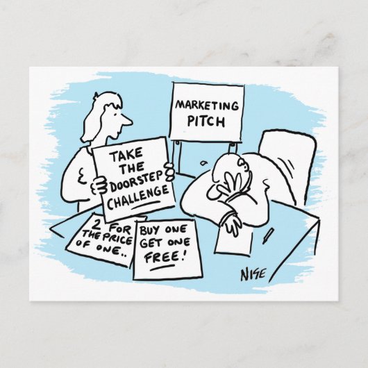 Carte Postale Le directeur marketing subit un argumentaire de ve (Devant)