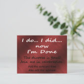 Carte Postale Le divorce est définitif (Debout devant)