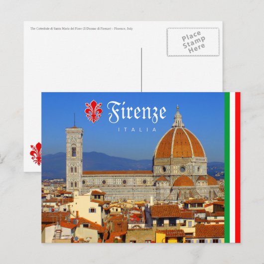 Carte Postale Le dôme de Florence (Devant / Derrière)