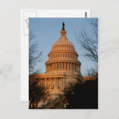 Carte Postale Le dôme de la capitale au coucher du soleil (Devant / Derrière)