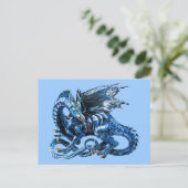Carte Postale Le dragon bleu - (Debout devant)