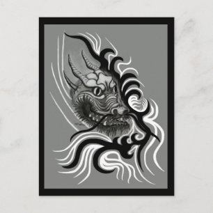 Carte Postale Le dragon chinois à la toiture de tatouage
