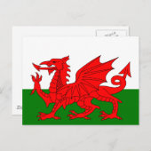 Carte Postale Le Dragon Rouge [Drapeau du Pays de Galles] (Devant / Derrière)