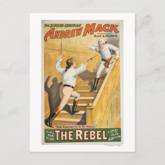 Carte Postale Le drame de la rébellion irlandaise "Rebel" - escr (Devant)
