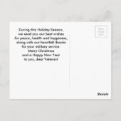 Carte Postale Le drapeau américain de Noël militaire aux anciens (Dos)