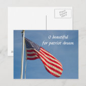 Carte Postale Le Drapeau Américain rêve patriote Personnaliser (Devant / Derrière)