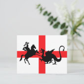 Carte Postale Le drapeau anglais George et le dragon (Debout devant)