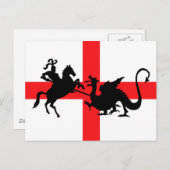 Carte Postale Le drapeau anglais George et le dragon (Devant / Derrière)
