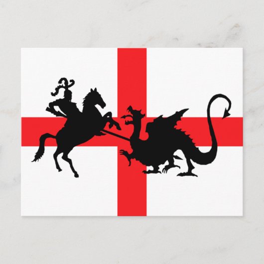 Carte Postale Le drapeau anglais George et le dragon (Devant)