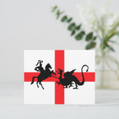 Carte Postale Le drapeau anglais George et le dragon (Debout devant)