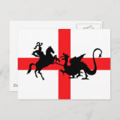 Carte Postale Le drapeau anglais George et le dragon (Devant / Derrière)