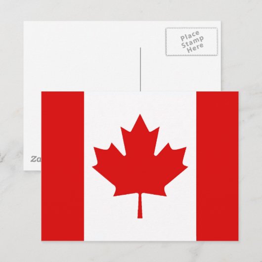 Carte Postale Le drapeau de la Feuille d'érable du Canada (Devant / Derrière)