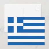 Carte Postale Le drapeau de la Grèce (Devant / Derrière)