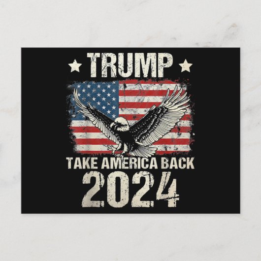 Carte Postale Le drapeau de Trump 2024 reprend l'Amérique hommes (Devant)