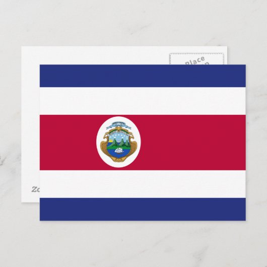 Carte Postale Le drapeau du Costa Rica (Devant / Derrière)