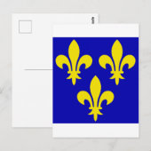 Carte Postale Le drapeau médiéval de France (Devant / Derrière)