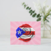 Carte Postale Le drapeau Rose portoricain rose (Debout devant)