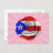 Carte Postale Le drapeau Rose portoricain rose (Devant / Derrière)