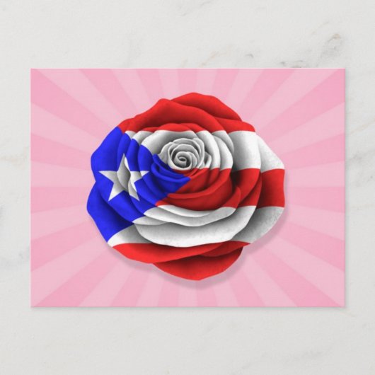 Carte Postale Le drapeau Rose portoricain rose (Devant)